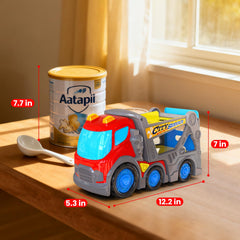 P&C carrier truck deck action demonstrates loading and unloading for pretend scenarios.