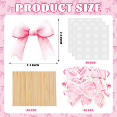 PCTCSHQ coquette bowknot topper brightens cupcakes for bridal and baby showers