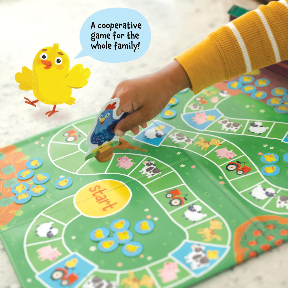 Peaceable Kingdom Count Your Chickens award-winning packaging signals trusted family gaming.