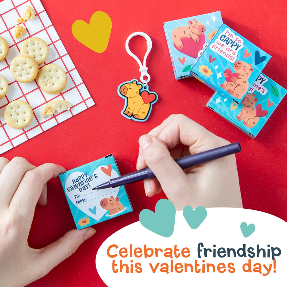 Peaceable Kingdom classroom valentines charm set as fun party favors.