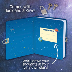 Peaceable Kingdom Deep Space Diary features 104 pages for journaling and doodling.