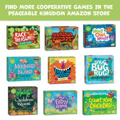 Peaceable Kingdom Feed the Woozle kids-playing scene shows cooperative play among children.