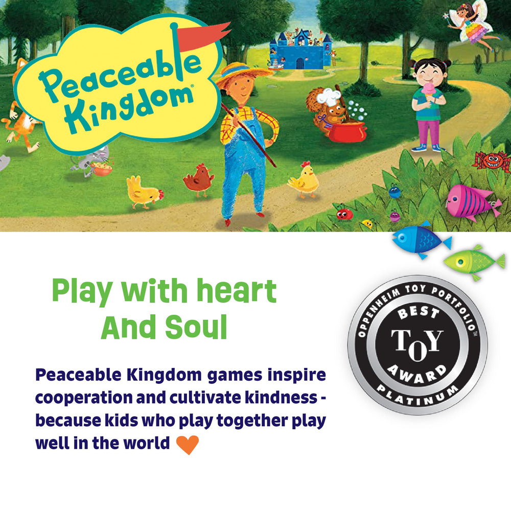 Peaceable Kingdom Fish Stix family setup with kids and adults starting a round together