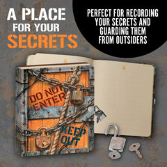 Opened Peaceable Kingdom Keep Out pages reveal 104 double-sided lines for writing and drawing