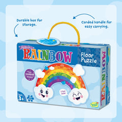 Bird shaped piece from Peaceable Kingdom Shimmery Rainbow Puzzle promotes visual exploration.