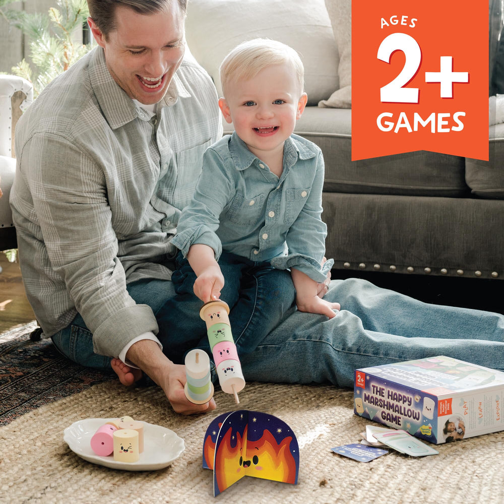 Peaceable Kingdom toddler game pack offers hands-on learning with sticks, cards, and campfire.