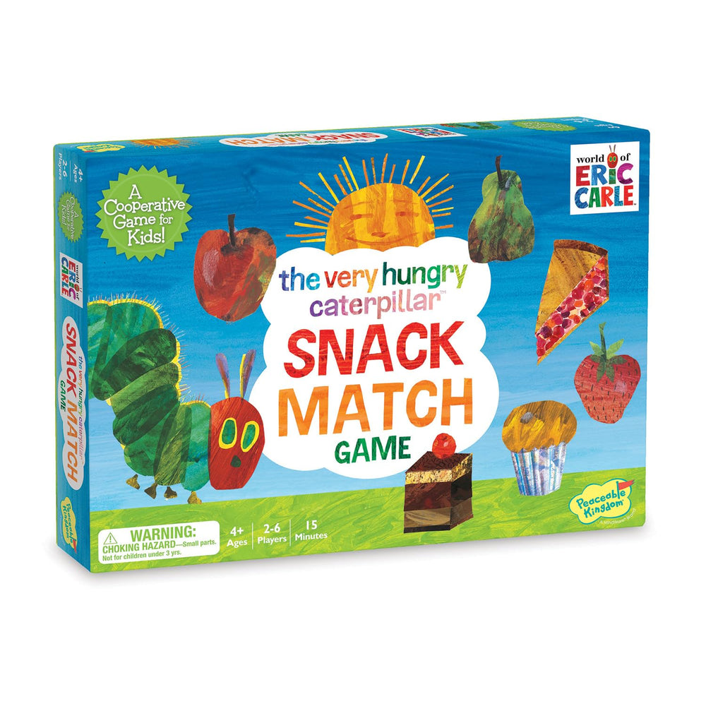 Peaceable Kingdom Very Hungry Caterpillar Snack Match Board with vibrant 3-D leaf design for cooperative play.