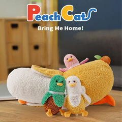 PEACH CAT Banana Duck with zipper, reveals three baby ducks.