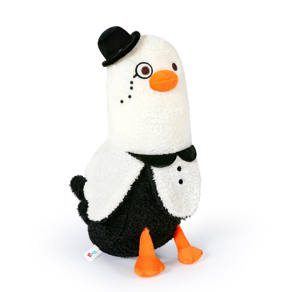 PEACH CAT Banana Duck Plush with bowler hat for desk decor and cuddles