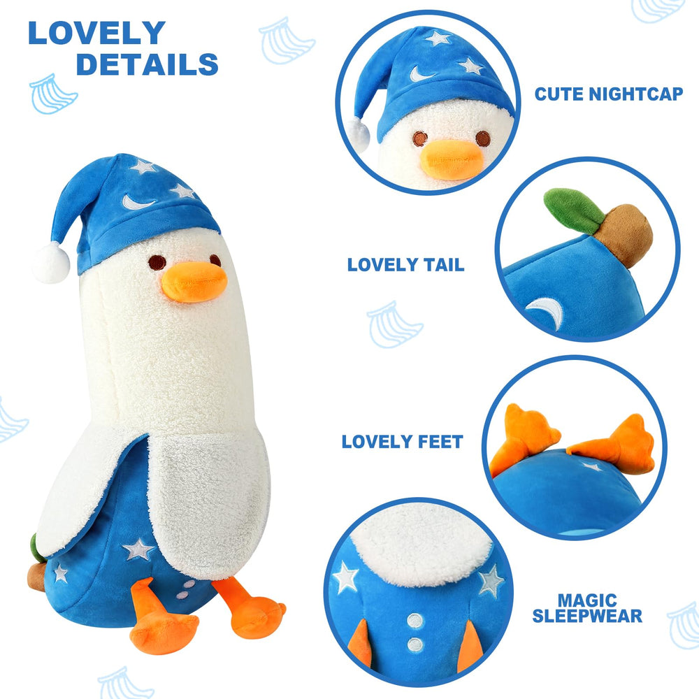 PEACH CAT banana duck plush pillow nightcap detail adds charm