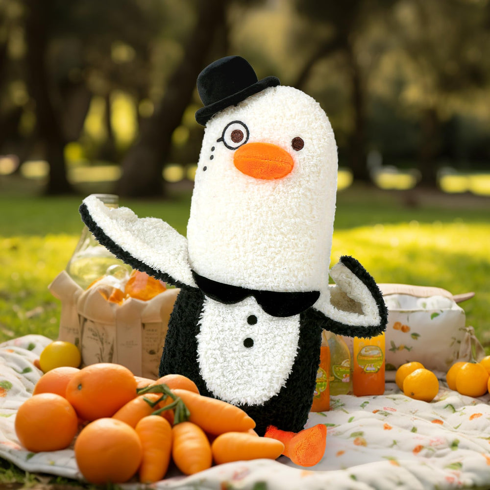 PEACH CAT Banana Duck Plush soft fabric for comforting touch
