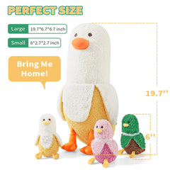 PEACH CAT Banana Duck plush fabric feels ultra-soft.