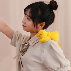 PEACH CAT Duck Plush vacuum packaged for easy shipping