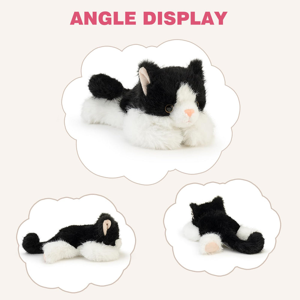 PEACH CAT at 5.9 inches tall, ideal for hugs and desk decor.