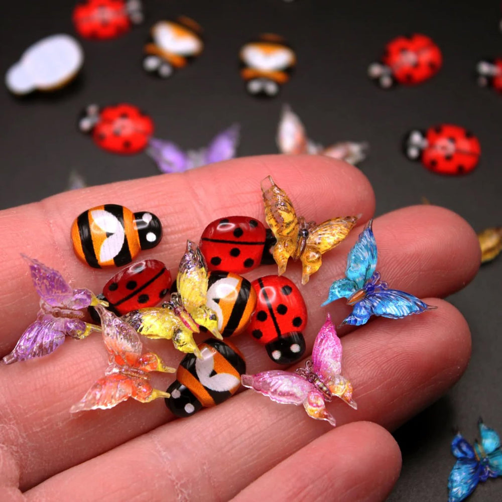Peachcor ladybugs: glossy resin mini insects for fairy gardens and micro landscapes