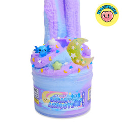 Peachybbies scented slime in reusable jar, great for sensory breaks.