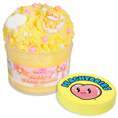 Peachybbies Sleepy Corgi Cloud slime jar, soothing tactile fun for kids.