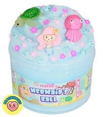 Peachybbies Mermaid's Ball slime jar with undersea glitter for visual appeal