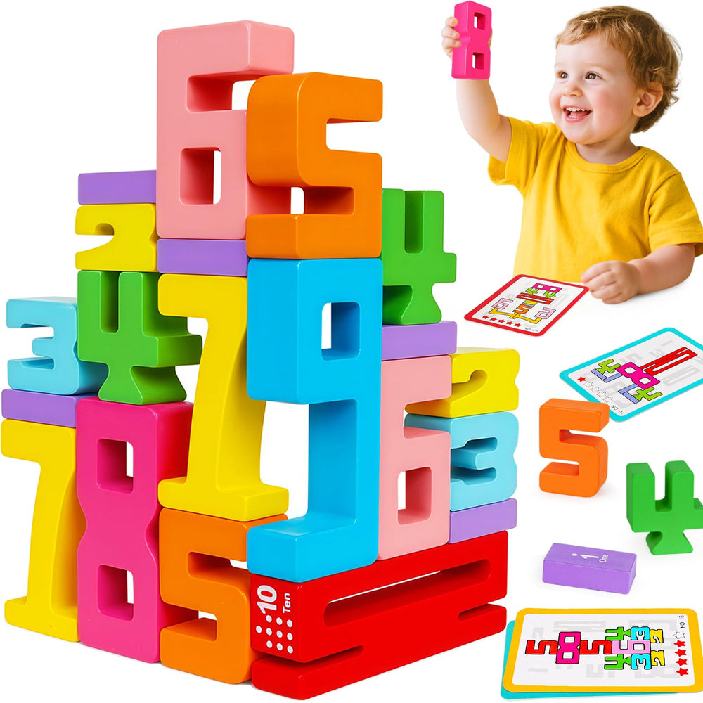 Peacurh Montessori number blocks with 20 pieces spark counting curiosity.