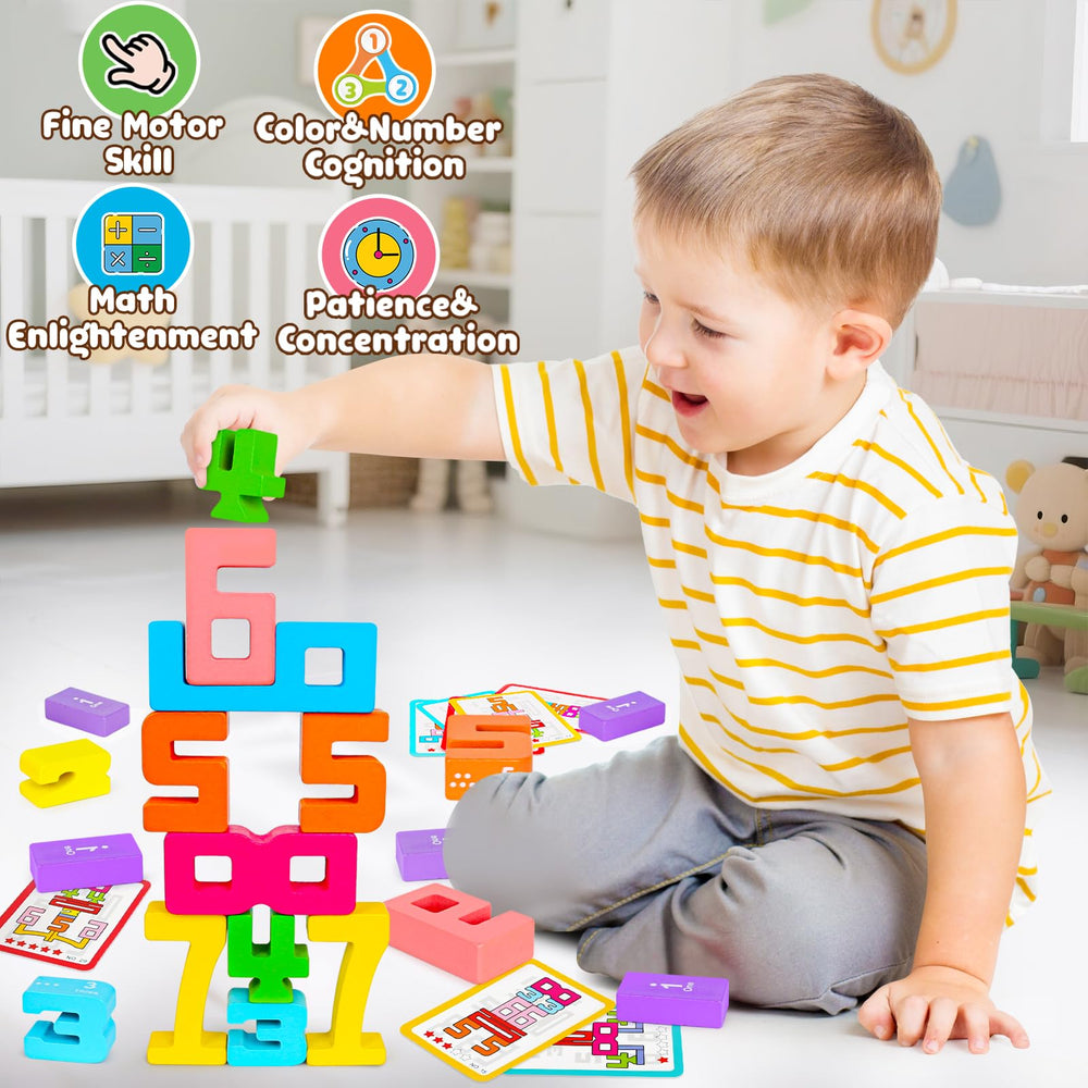 Peacurh colorful number blocks support visual math learning.