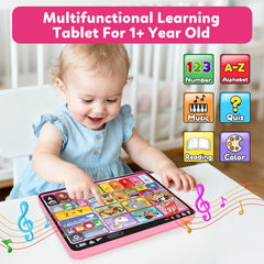 Peacurh trilingual tablet showing language switch for English Spanish French