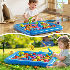 PEADUCK 51 magnetic fish pieces encourage counting and color recognition.