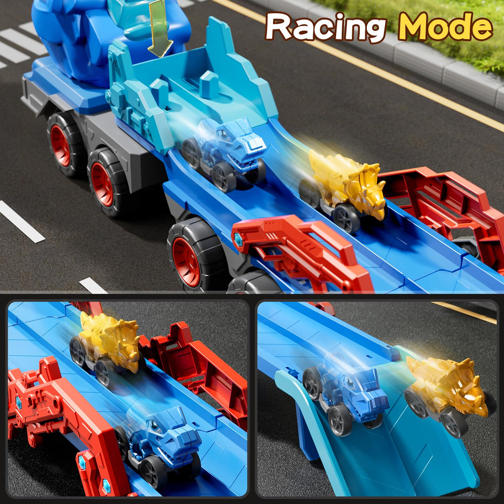 PEADUCK dual-launcher race track boosts interactive two-player competitions.