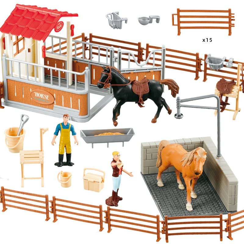 Peagprav horse-stable-playset rider for imaginative adventures.