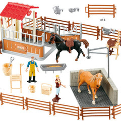 Peagprav horse-stable-playset rider for imaginative adventures.