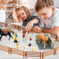 Peagprav horse-stable-playset wash-area promotes grooming play.