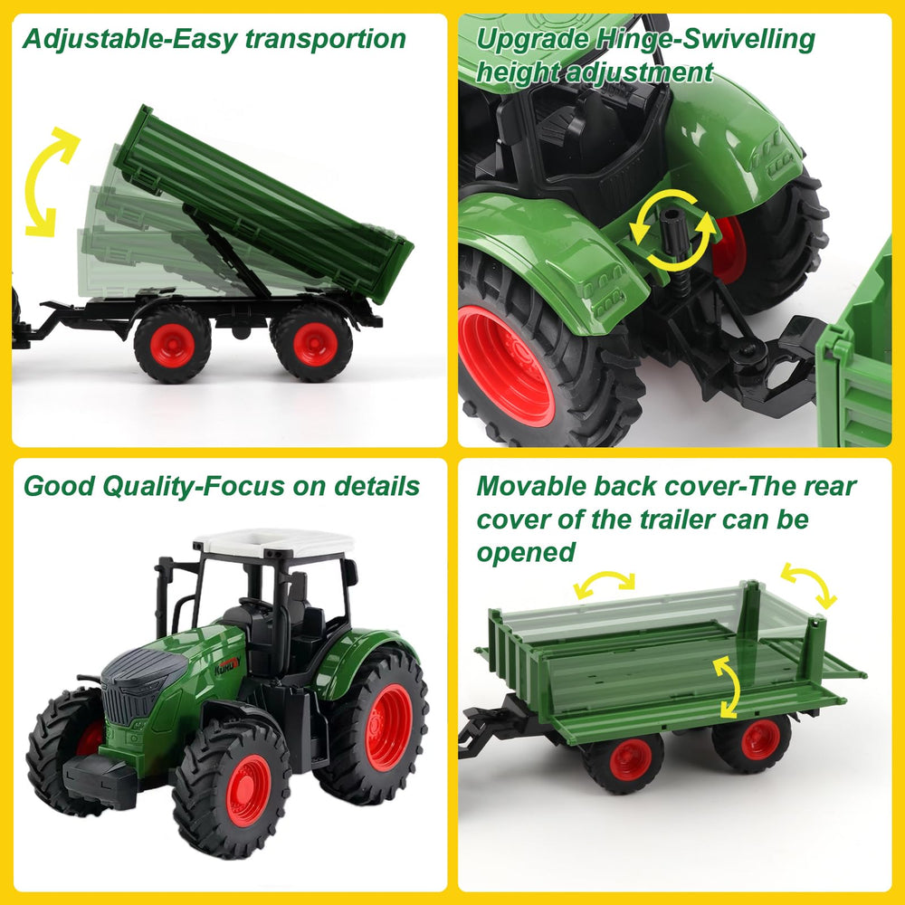 Peagprav tractor frontloader gripper enhances hands-on play and motor skills.