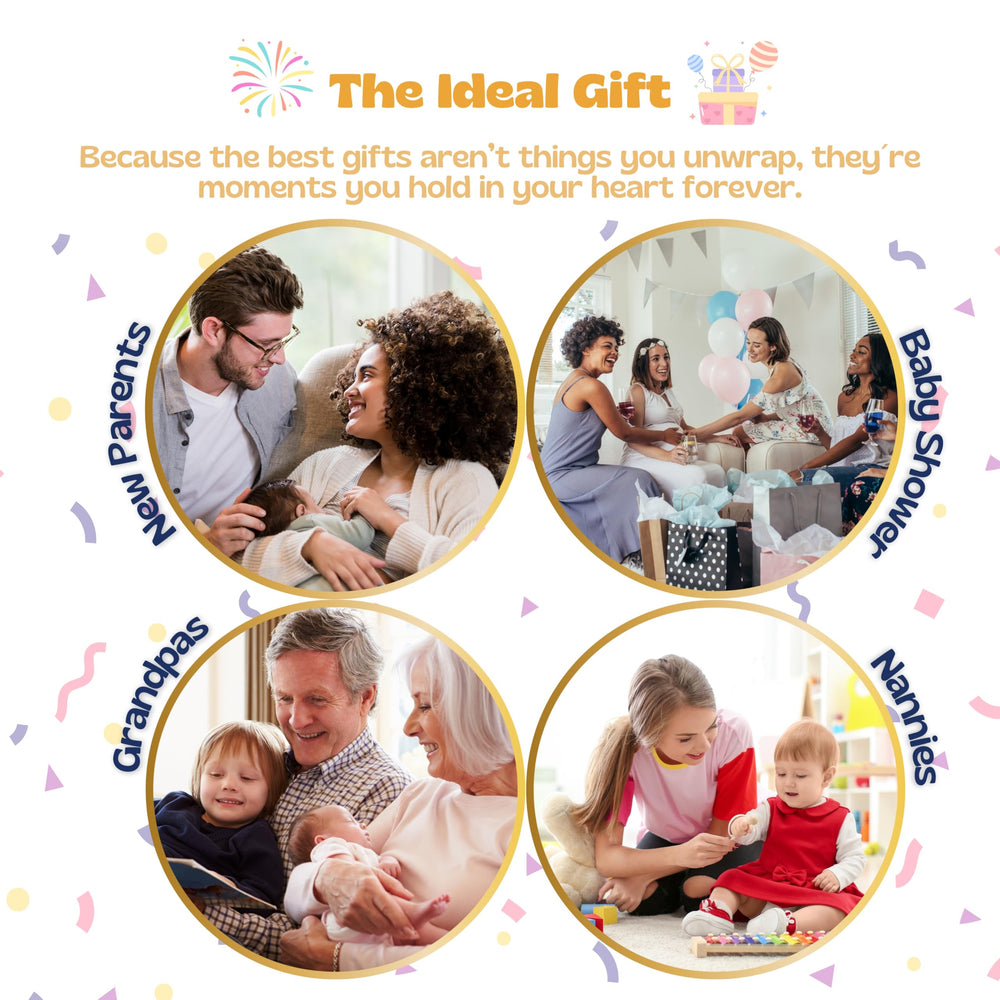 Peak and Rainbow gift-ready packaging for thoughtful new-parent gifts.