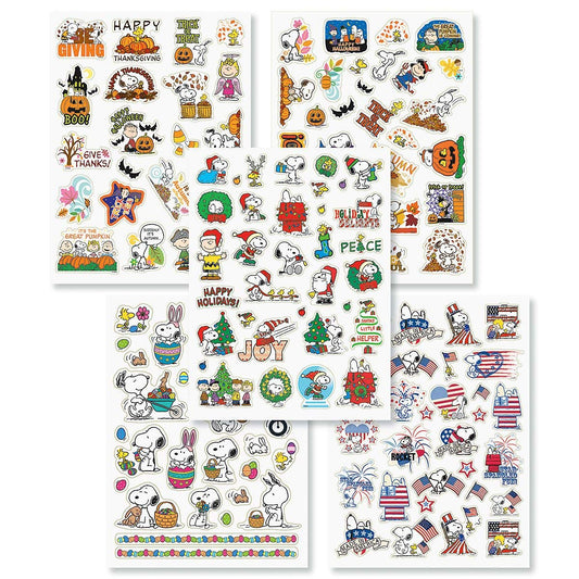 Peanuts Snoopy Halloween sticker sheet for festive crafts and scrapbooking