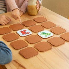 Peapod Play crab card invites hands-on matching and lively color exploration