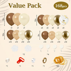 PEASUG neutral balloon collection blends brown, nude and gold for versatile celebrations