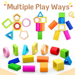 PEBIRA Montessori safe durable wood blocks ensure sturdy, long-lasting play