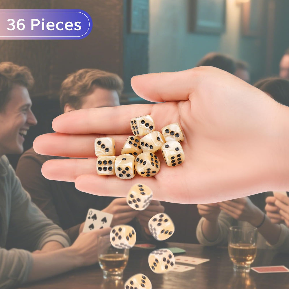 PECHOI portable plastic box keeps 36 pearl dice organized and travel-ready