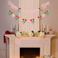 Peclek pink glitter letters banner as a bold statement piece