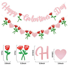 Peclek rose heart garland to complement the banner and cohesive decor