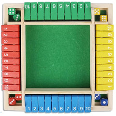Pedolini Shut The Box family game night setup ready for home use