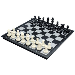 Pedolini travel chess set magnetic pieces stay secure during travel.