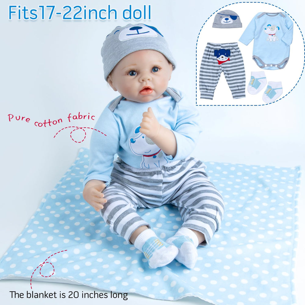Pedolltree blue dog hat and bodysuit for cute doll styling