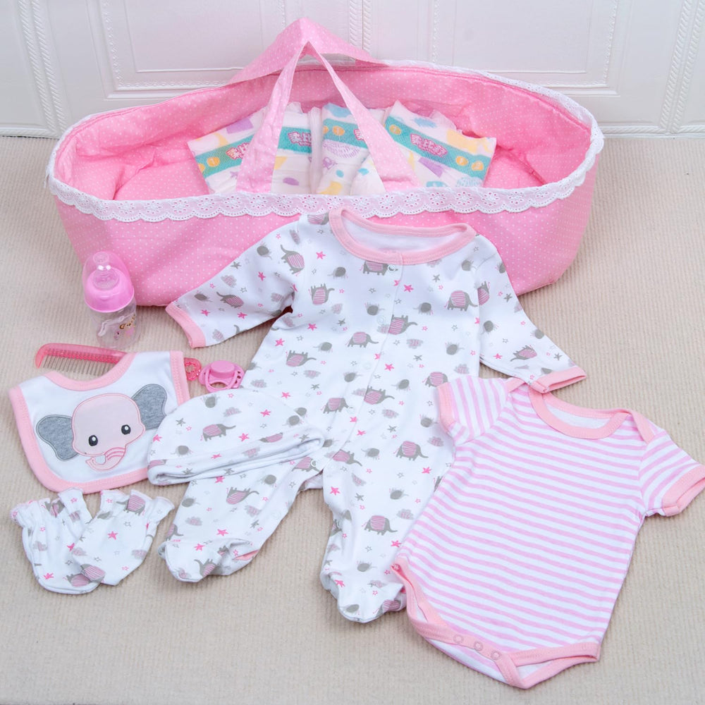 Pedolltree pink bassinet creates a neat storage space for accessories.