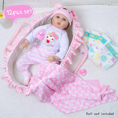 Pedolltree pink bear hat accessory for stylish reborn doll outfits.