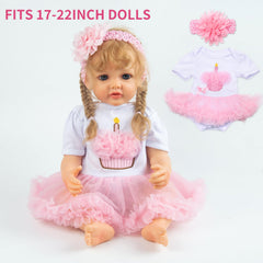 Pedolltree pink tutu dress ready for lively doll dress-up scenes