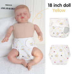 Pedolltree diaper on a doll showing fit and cute styling for lifelike play