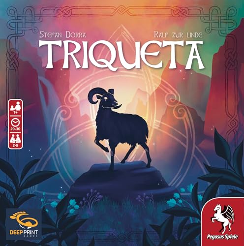 Pegasus Spiele Triqueta board and colorful tiles during play.