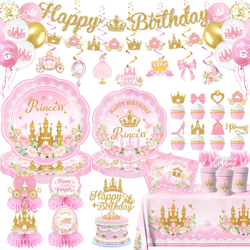 Peghoqu princess banner happy birthday sets a festive mood for celebrations.