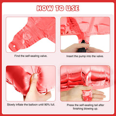 Pekeng 49inch lipstick foil balloons create a dramatic centerpiece display.