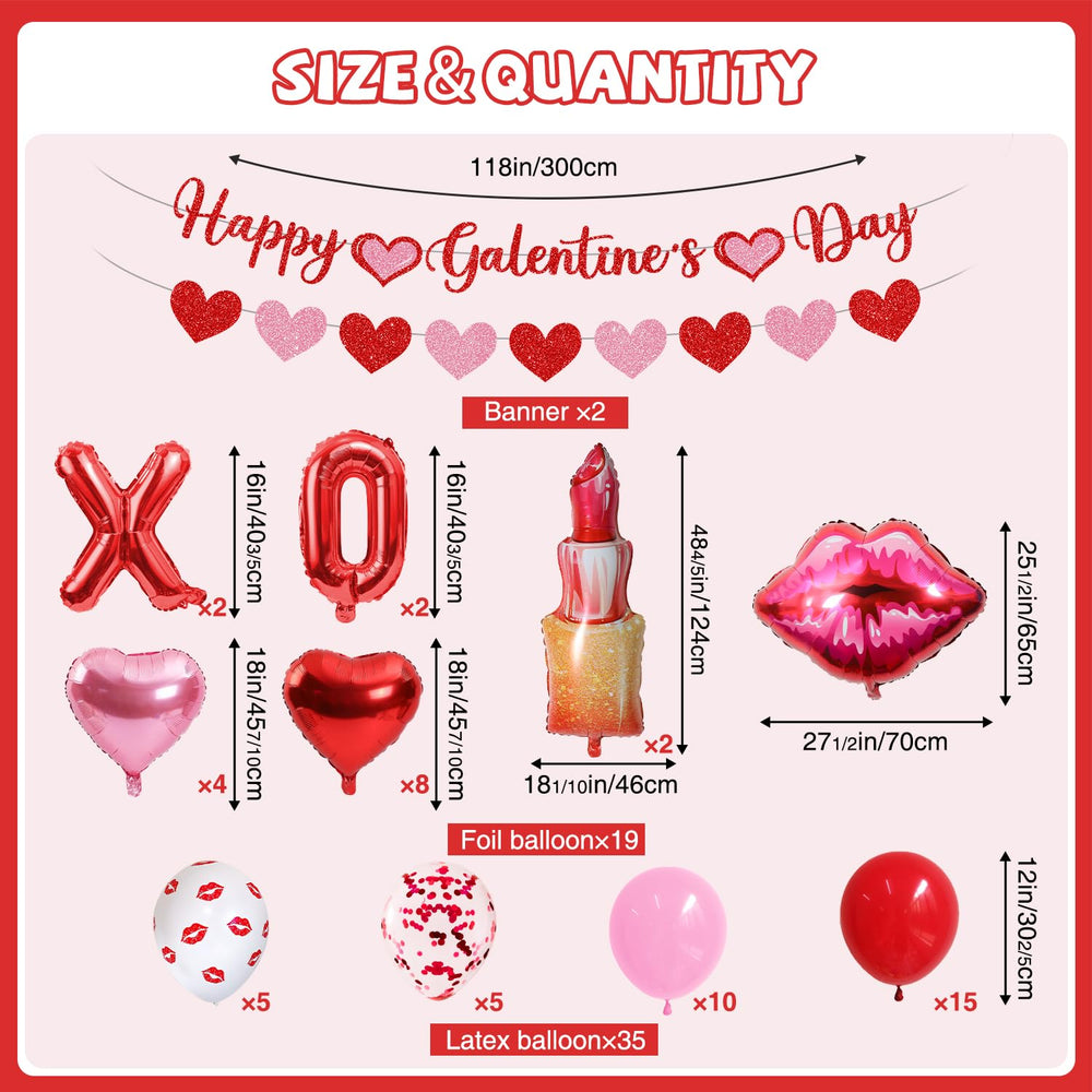 Pekeng red lips foil balloon adds a bold kiss-themed accent for photos.